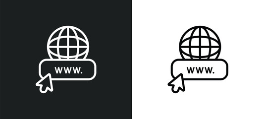 Poster - internet outline icon in white and black colors. internet flat vector icon from digital economy coll