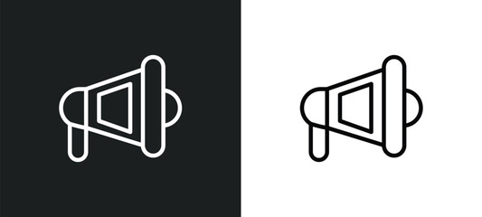 Poster - advertising outline icon in white and black colors. advertising flat vector icon from digital economy collection for web, mobile apps and ui.