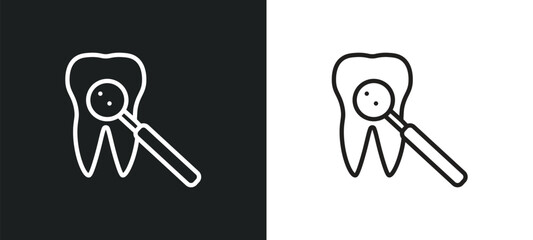 Poster - examination outline icon in white and black colors. examination flat vector icon from dentist collection for web, mobile apps and ui.