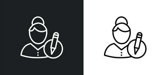 Poster - edit outline icon in white and black colors. edit flat vector icon from customer service collection for web, mobile apps and ui.