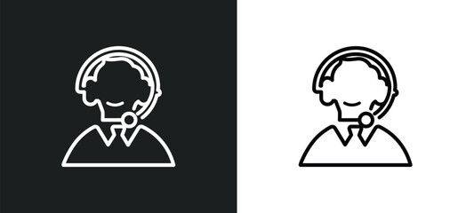 Poster - support outline icon in white and black colors. support flat vector icon from customer service colle