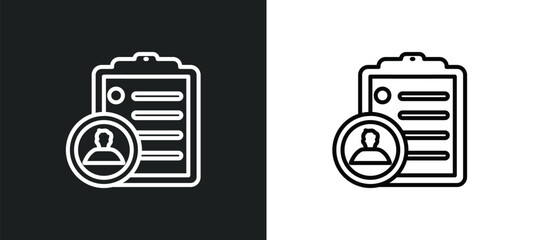Poster - list outline icon in white and black colors. list flat vector icon from customer service collection for web, mobile apps and ui.