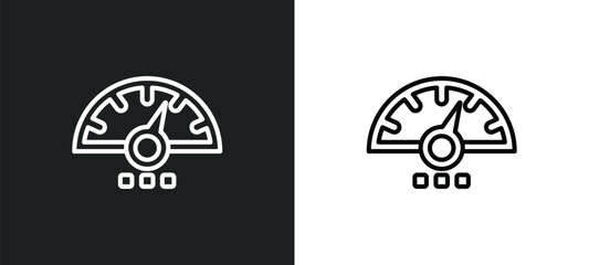Poster - speedometer outline icon in white and black colors. speedometer flat vector icon from customer service collection for web, mobile apps and ui.
