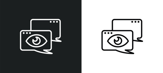 Poster - eye outline icon in white and black colors. eye flat vector icon from customer service collection for web, mobile apps and ui.