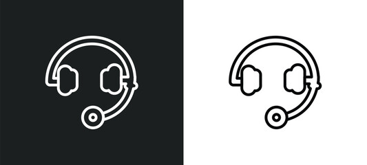 Poster - head outline icon in white and black colors. head flat vector icon from customer service collection 