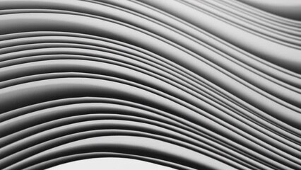 Fototapete - Moving Abstract Illustration Silver grey color futuristic animation flow video. Animation of grey waves moving on dark background. Creativity, connection, energy and communication concept
