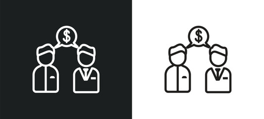 Poster - meeting outline icon in white and black colors. meeting flat vector icon from blockchain collection for web, mobile apps and ui.