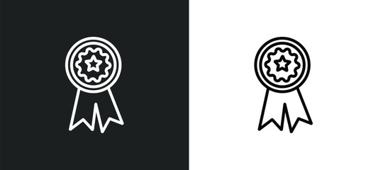 Poster - reward outline icon in white and black colors. reward flat vector icon from crowdfunding collection 