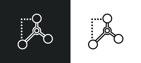 Poster - nodes outline icon in white and black colors. nodes flat vector icon from content collection for web