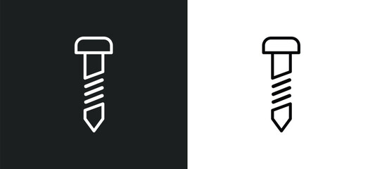 Poster - garage screw outline icon in white and black colors. garage screw flat vector icon from tools collec