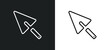 trowel outline icon in white and black colors. trowel flat vector icon from construction tools collection for web, mobile apps and ui.