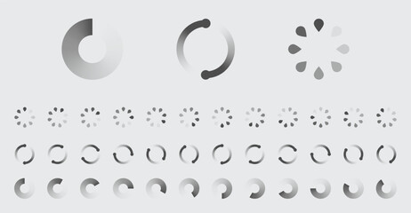 Fototapete - Circular Loading Buffering Icons Vector Set Video Ready for Animation Gif All Keyframes Frames Bufring Circle Waiting for Connection Buffer Preloader Download Symbol Easy Replace Color