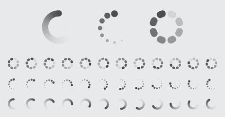 Fototapete - Circular Loading Buffering Icons Vector Set Video Ready for Animation Gif All Keyframes Frames Bufring Circle Waiting for Connection Buffer Preloader Download Symbol Easy Replace Color