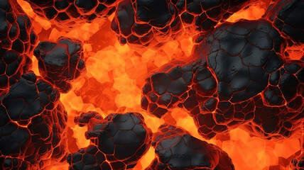 Wall Mural - wallpaper for seamless molten lava and melting volcanic rock . generative ai