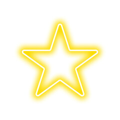 Wall Mural - yellow neon light star icon glows in the light