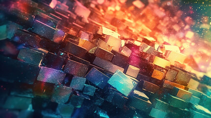 Aufkleber - wallpaper for vintage destroyed photo or film light leaks. Generative Ai