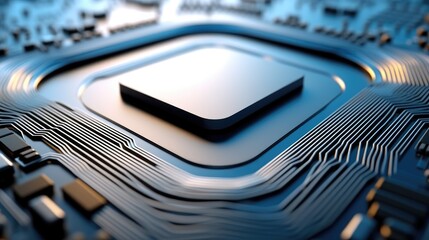 Poster - Background processing for abstract circuit board futuristic technology, Futuristic close up of a computer cpu processing chip on a circuit board.