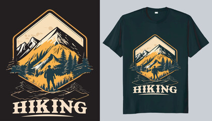 This is my hiking t-shirt design. Mountain illustration, outdoor adventure . Vector graphic for t shirt and other uses. Outdoor Adventure Inspiring Motivation Quote. Vector Typography