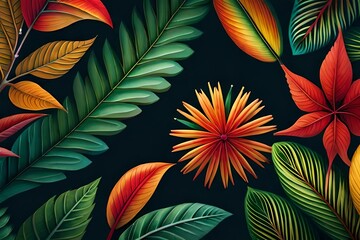  pattern with leaves generated Ai 