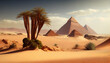 egyptian pyramids in desert