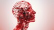 AI generated person head with blood supply of head and neck