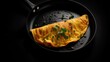 AI generated illustration of a fresh omelet with greens