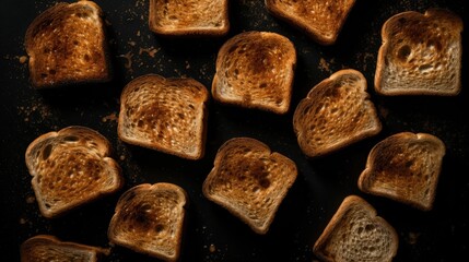 Poster - AI generated illustration of slices of toasted bread