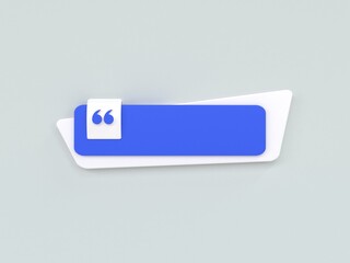 Aufkleber - 3d rendering quote frames box blank templates realistic minimal text info design box banner design