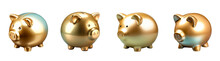 Gold Piggy Bank Set. Generative Ai