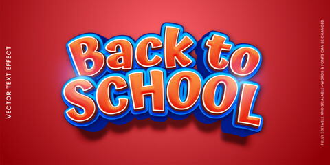 Wall Mural - Back to school text editable three dimension style