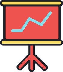 Wall Mural - growth finance graph flat icon.
