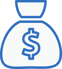 Wall Mural - money bag icon line design, monoline icons.
