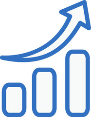 Wall Mural - increase graph icon line design, monoline icons.