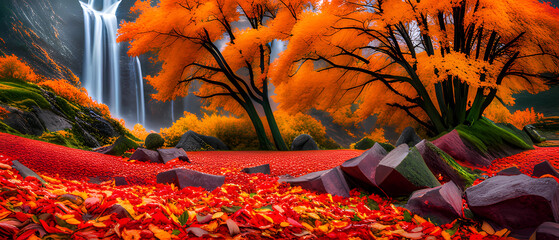 autumn leaves in the garden