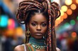 © nuclear_lily - Awesome african woman with dreadlocks in the city.