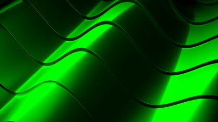 Poster - Yellow and green stripes. Design. Bright background with stripes that move upwards in cartoon abstraction.