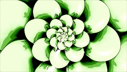 Poster - Abstract rotating blooming colorful flower with petals. Design. Endless optical illusion with floral background.