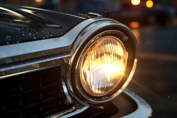 Poster - car headlight closeup.
