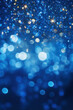 © Iaroslav - Vertical abstract blue background with bokeh and sparkles, holiday. AI generative.