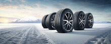 Tires In Winter Mountains