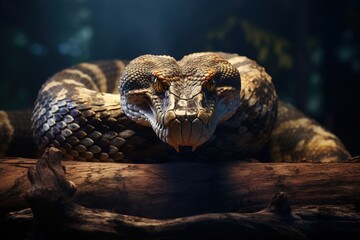 Poster - snake curled up close up.