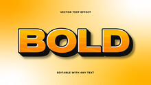 Editable 3D Yellow Bold Black Text Effect Style. Vector Illustration Template.