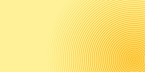 Aufkleber - Geometric concentric ripple circle background. Diagonal yellow gradient. Abstract Linear summer background