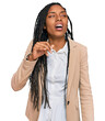 © Krakenimages.com - African american woman wearing business jacket shouting and screaming loud to side with hand on mouth. communication concept.
