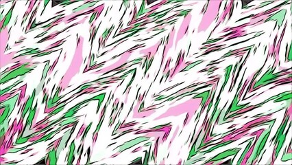 Poster - Colorful psychedelic zigzags moving in waves. Motion. Abstract diagonal lines in cartoon style.