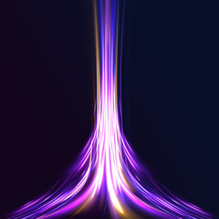 Leinwandbilder - Abstract neon color glowing lines background.	Geometric and dynamic, trendy layout for racing club or sport competition, event poster. Futuristic and motion, race and linear	