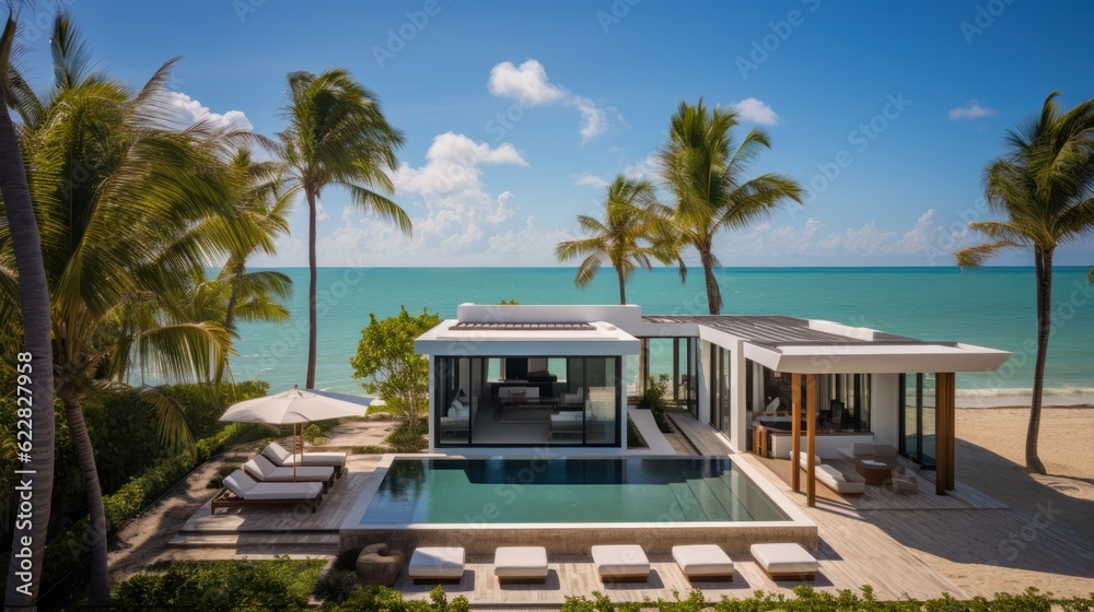 Villa in a prime oceanfront location in Miami, offering stunning views ...