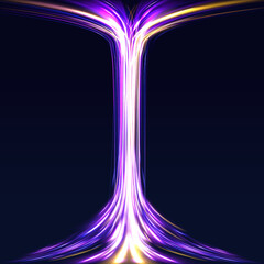 Leinwandbilder - Abstract neon color glowing lines background.	Geometric and dynamic, trendy layout for racing club or sport competition, event poster. Futuristic and motion, race and linear	