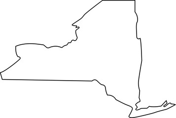 New York State Shape Outline Vector in Black