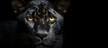Black Panther With A Black Background.